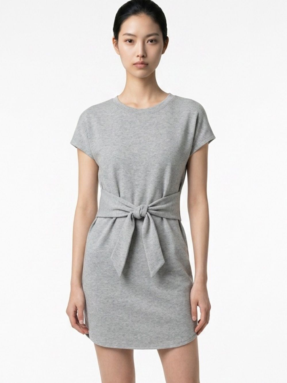 ATHLETA | Embrace Gray Sweatshirt Tunic Dress Tie Sash Women’s Size X-Small